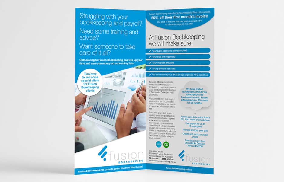 Icon Graphic Design - Brochure Design Adelaide image of a PowerWash Pro bi fold brochure.