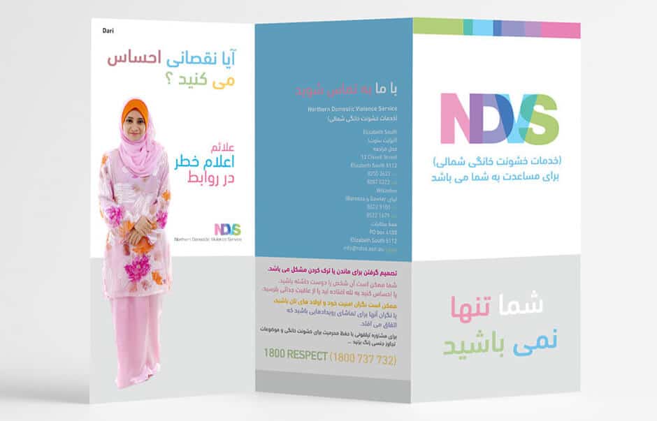 Icon Graphic Design - Brochure Design Adelaide image of a NDVS tri-fold brochure front.