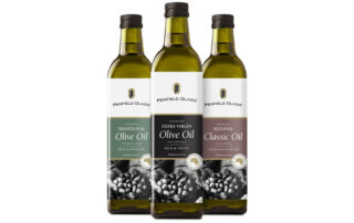 Icon Graphic Design - Label and packaging design Adelaide image of Penfield Olives - Range of olive oils x 3 kinds in 750ml glass bottles.
