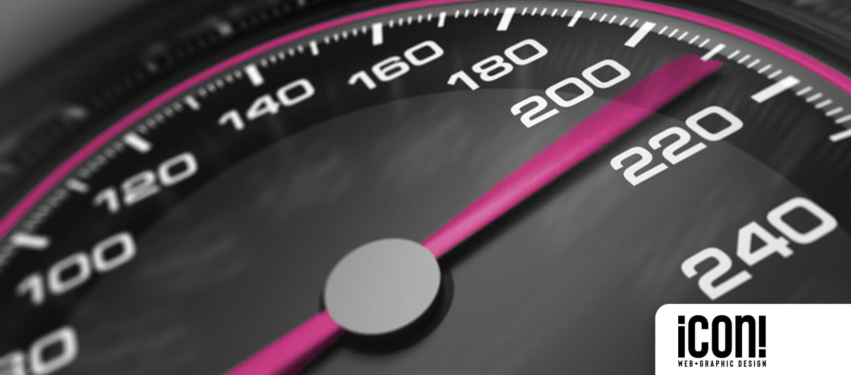 Icon Graphic Design Adelaide Blog: The best content for a high-performing website, image of a car speedo at maximum speed.