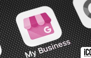 Icon Graphic Design Adelaide Blog - What is Google my Business, image of Google my Business icon on a mobile phone screen.